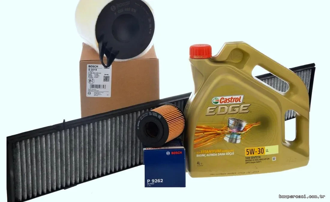 Bmw E87 Kasa 120i Periyodik Bakım Filtre Seti Bosch Marka Castrol 5W30 Yağ - BOSCH - BOS.1987432424 / BOS.09864B7018 / B
