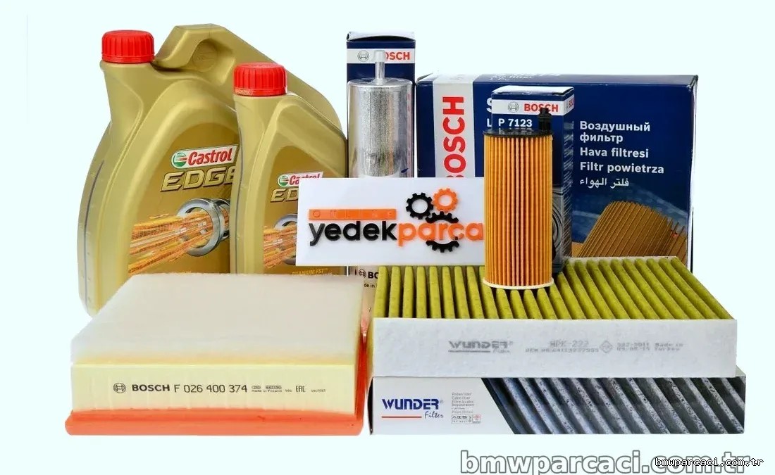 Bmw F20 Kasa 120d Periyodik Bakım Seti Castrol Yağ 5-Litre 5W30 LL - BOSCH - BOS.F026407123 / BOS.F026400374 / BOS.F0264