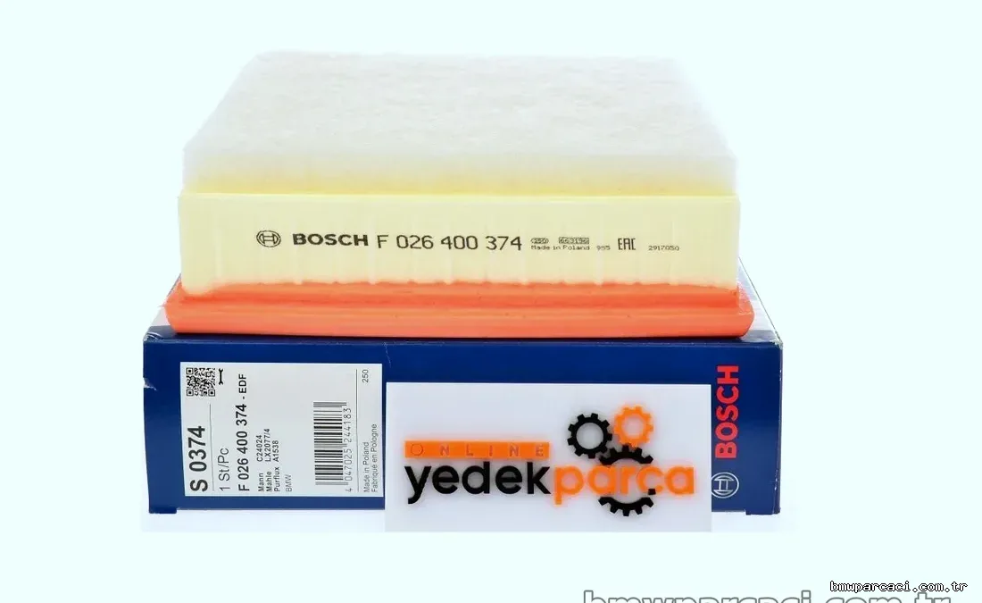 BOSCH F026400374 | Bmw F20 Kasa 116d-120d F22-F23-F30-F31-F34 F32-F33-F36 Hava Filtresi - BOSCH - BOS.F026400374 ,F20116
