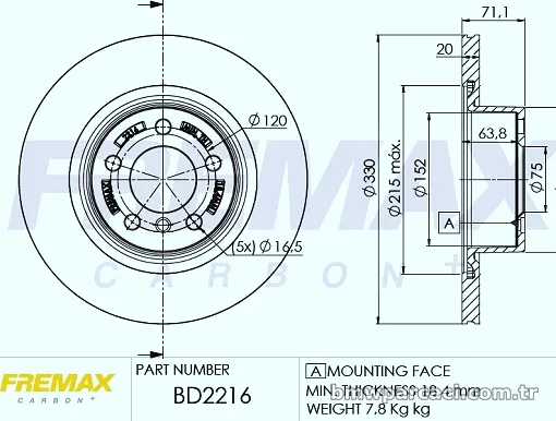 FREMAX BD2216 Fren Disk Ayna - FREMAX - BD2216
