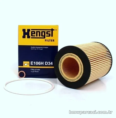 HENGST E106HD34 | Yağ Filtresi BMW E36/E39/E46/E60/E61/E65/E66/X5 E53/X3 E83/Z4 E85 94-11 M52-M54 - HENGST - HEN.E106HD3