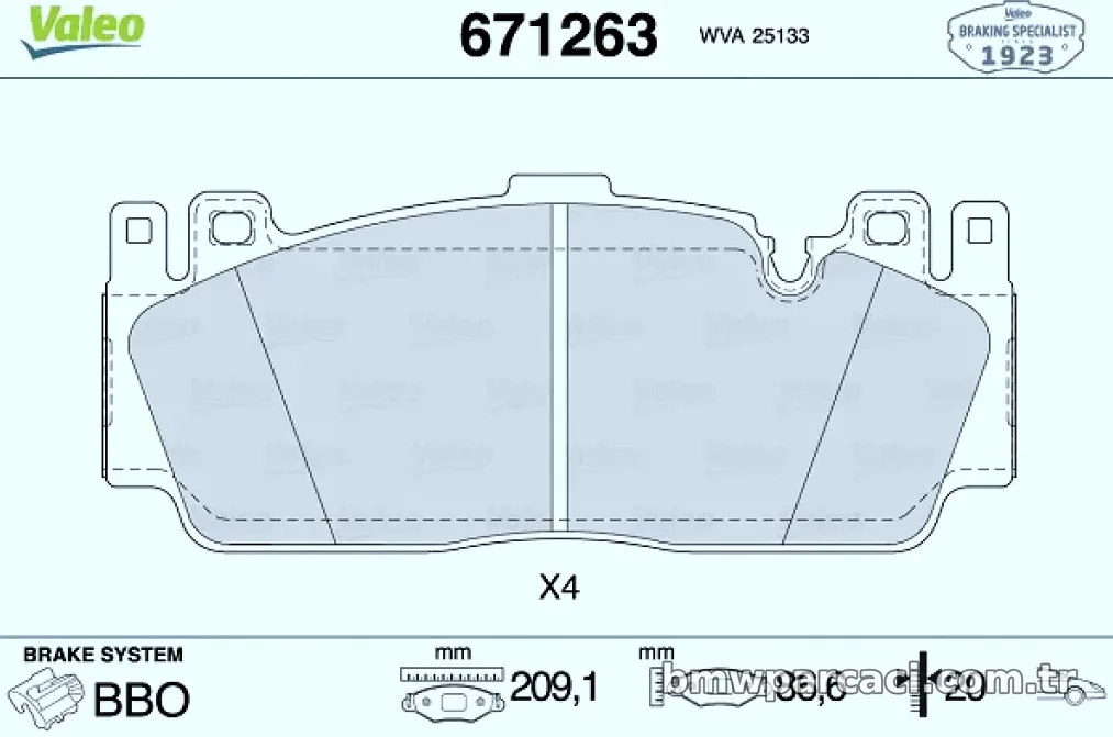 FREN BALATASI ON BMW M5 F10 M6 F06 M2 F22 - Valeo - VALEO 671263