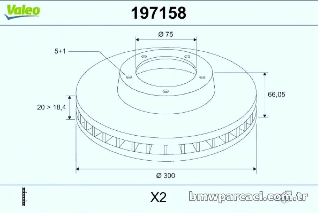 FREN DISKI ARKA BMW E87 E90 E84 - Valeo - VALEO 197158