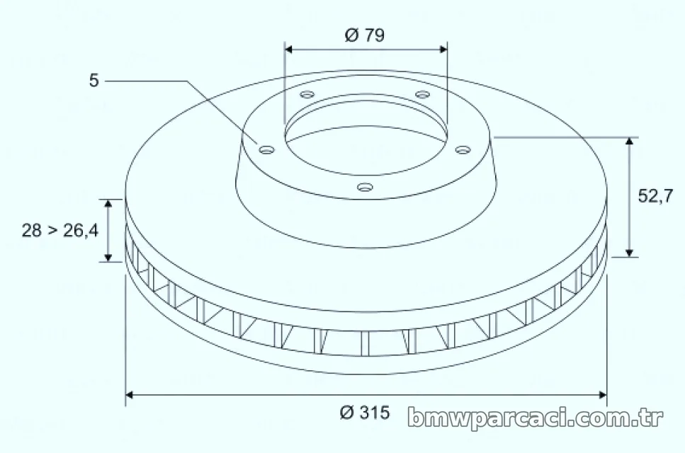 ON SOL FREN DISKI BMW E36 M3 92>00 HAVALANDIRMALI - Valeo - VALEO 197352