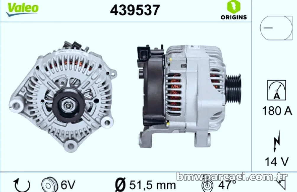 VALEO 439537 ALTERNATOR BMW X5 - Valeo - VALEO 439537