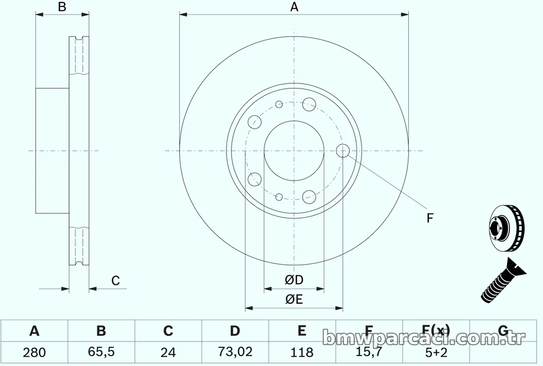 BOSCH 0986478434 Fren Disk Ayna - BOSCH - 0986478434