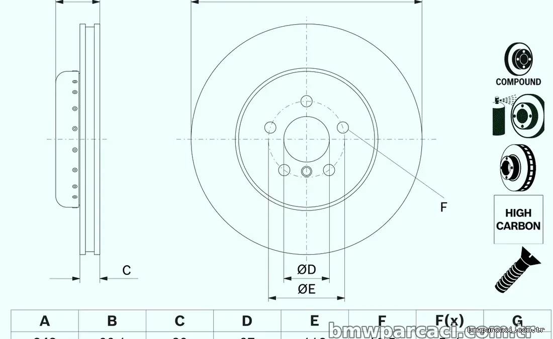 BOSCH 0986479F57 Fren Disk Ayna - BOSCH - 0986479F57