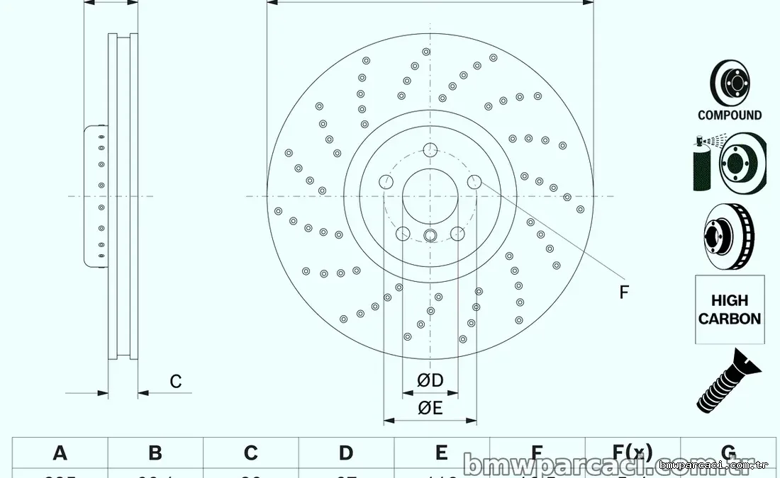 BOSCH 0986479F64 Fren Disk Ayna - BOSCH - 0986479F64