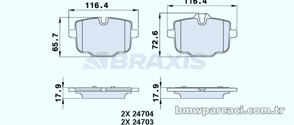 BRAXIS AA0298 Fren Disk Balata - BRAXIS - AA0298