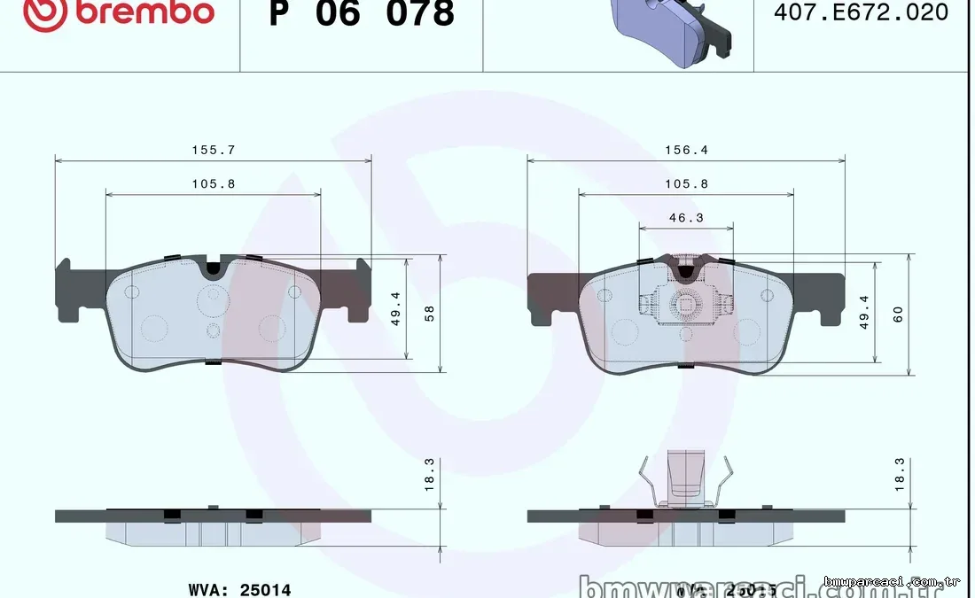 BREMBO P06078 Fren Disk Balata - BREMBO - P06078