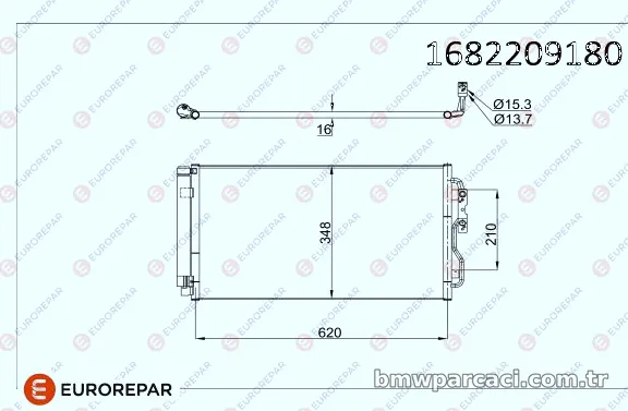 EUROREPAR 1682209180 Klima Radyatörü - EUROREPAR - 1682209180