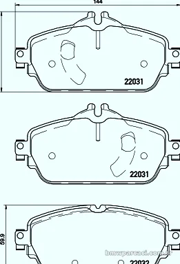 HELLA PAGID 8DB355021541 Fren Disk Balata - HELLA PAGID - 8DB355021541