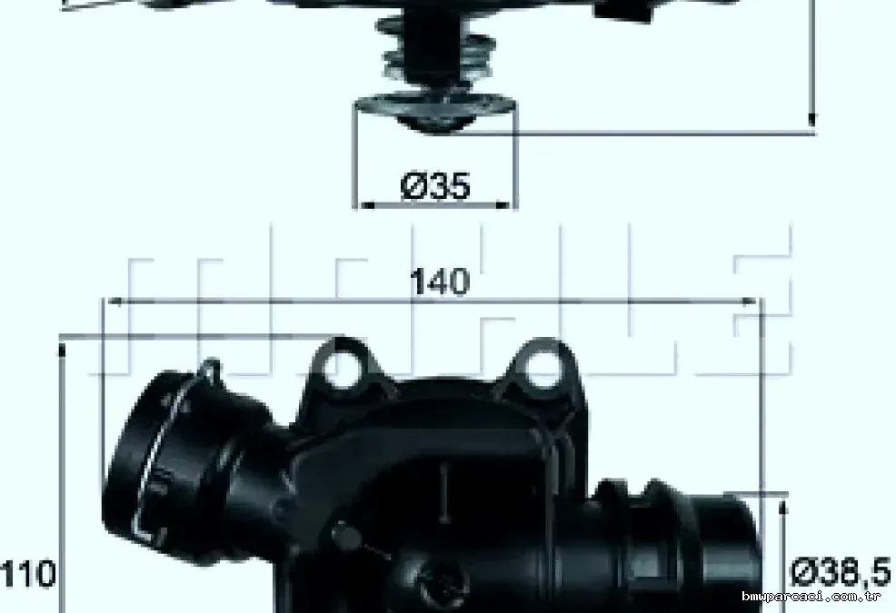 TERMOSTAT BMW X5 E53 E46 E39 E38 M57 88° - Mahle - MAHLE TI23388