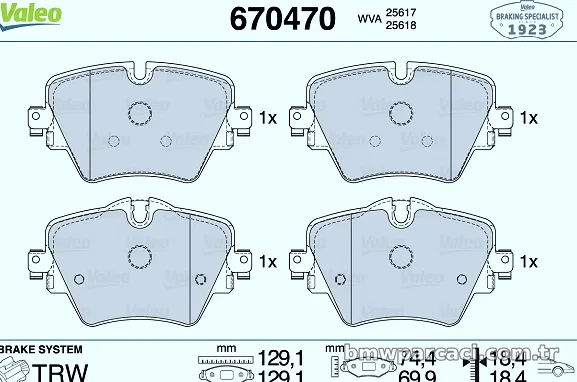 VALEO 670470 Fren Disk Balata - VALEO - 670470