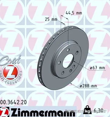 ZIMMERMANN 400364220 Fren Disk Ayna - ZIMMERMANN - 400364220